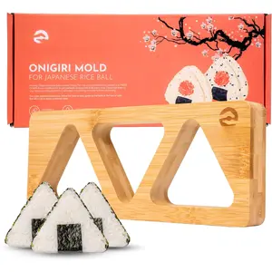 Onigiri Mold Set for   -  Medium Rice Ball Mold Kit for a DIY Bento Picnic - Wooden Rice Molds for ' and Family Lunch/Snack