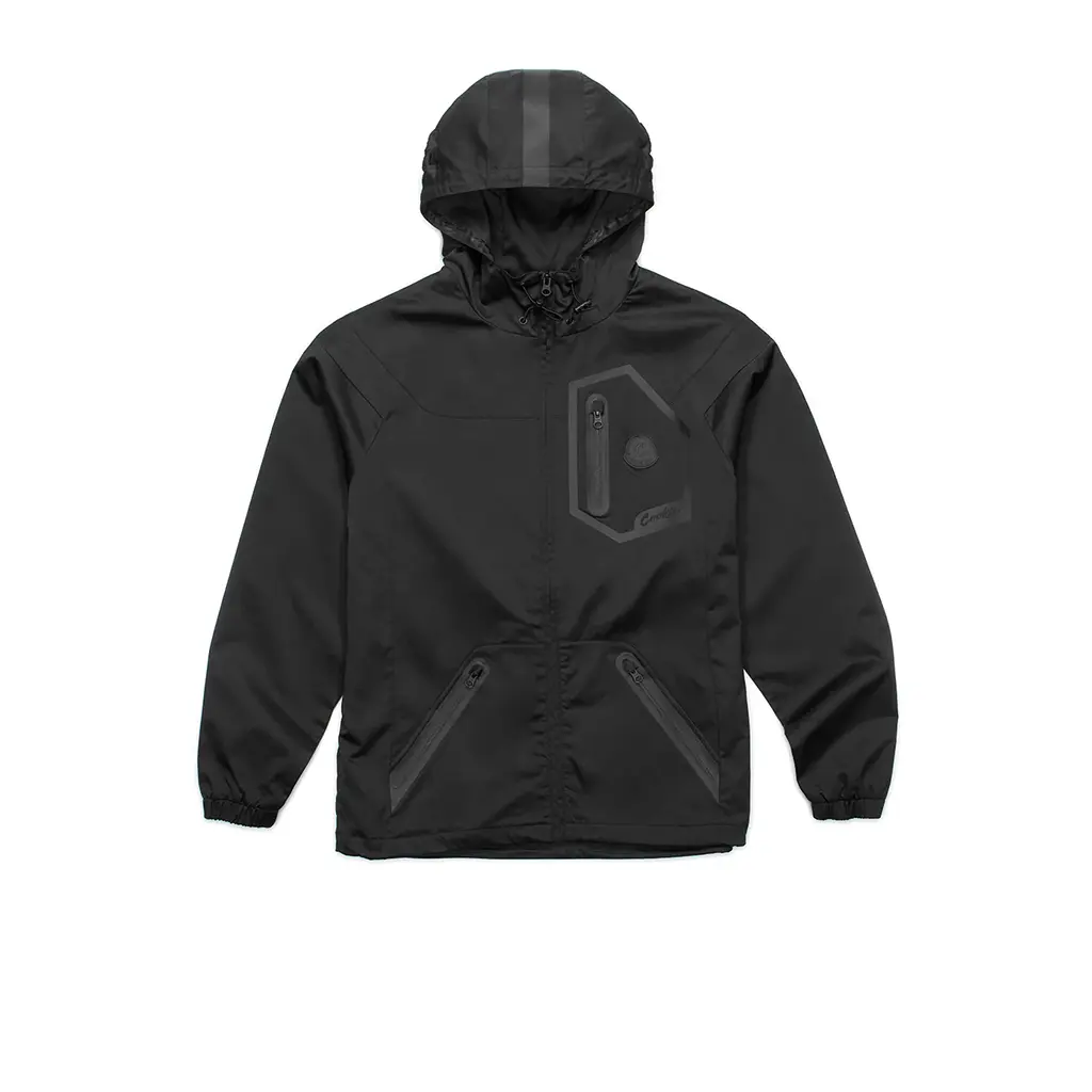 Cookies Men's Casual Windbreaker Jacket with Pockets, Water-Resistant Menswear Tops Clothes