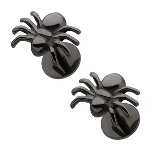 COMFY EARRINGS Spider Earrings 316L Black-Plated Surgical-Grade Stainless Steel Comfortable Flat-Back Halloween Jewelry Gift Boxed