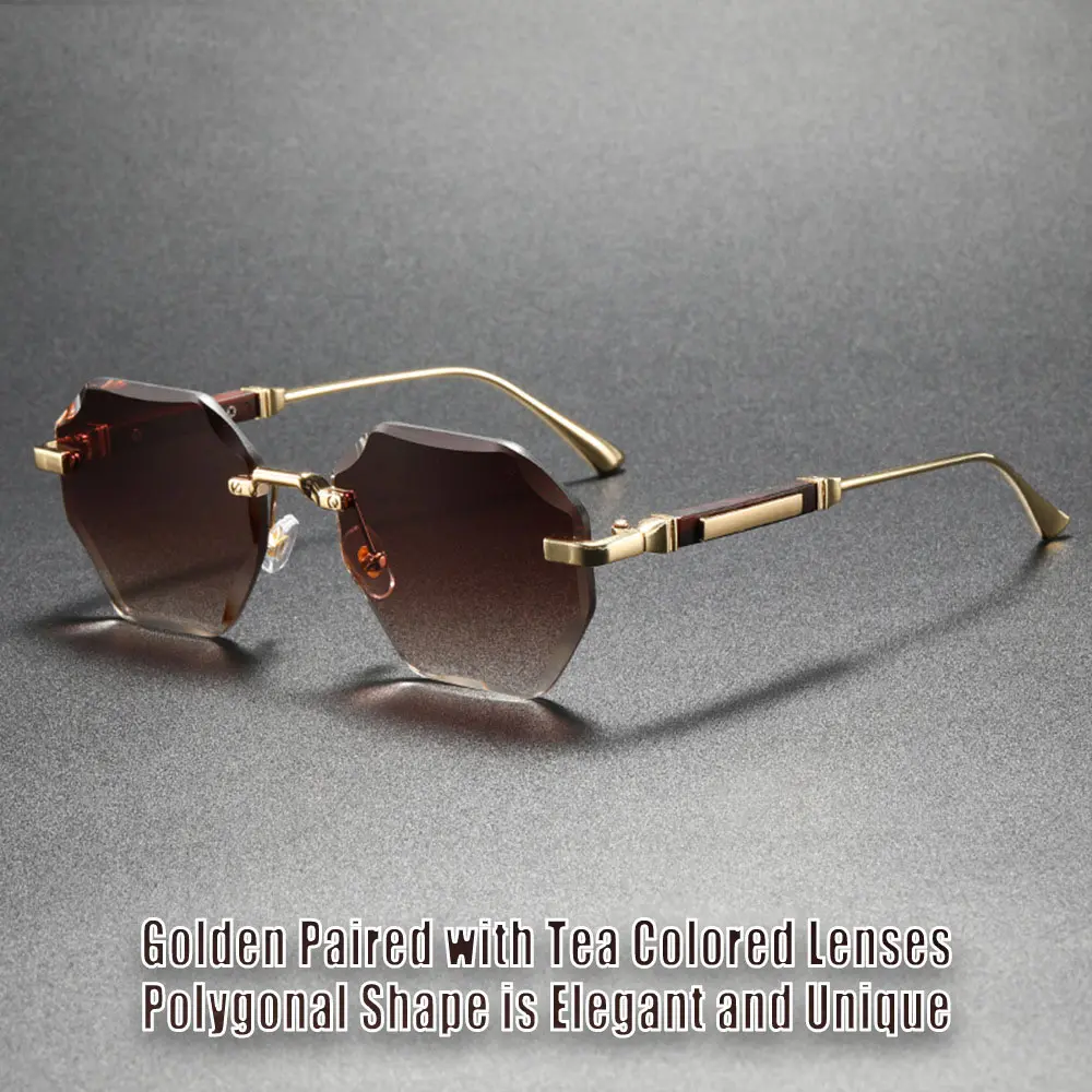 Men's Chic Rimless UV400 Sunglasses - Dark-Tint Flexible UV 400 Protection Eyewear for Outdoor Driving & Daily Wear, Uv 400 Sunglasses, Men’s Sunglasses