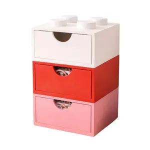 Mini Storage for Desk- Colorful 3-Drawer Organizer for Office Supplies and Stationery