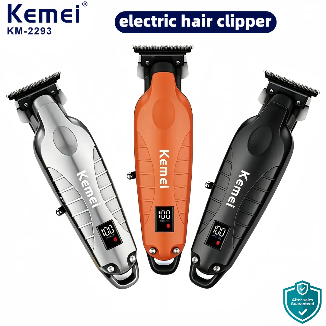 Kemei KM-2293 Digital Engraving Hair Clipper with Metal Body Wireless Rechargeable Hair Trimmer Built-in Lithium-ion Battery High-precision Carving Clipper Professional Barber Engraving Trimmer Ideal Gift for Hairdressers - Cordless, Salon