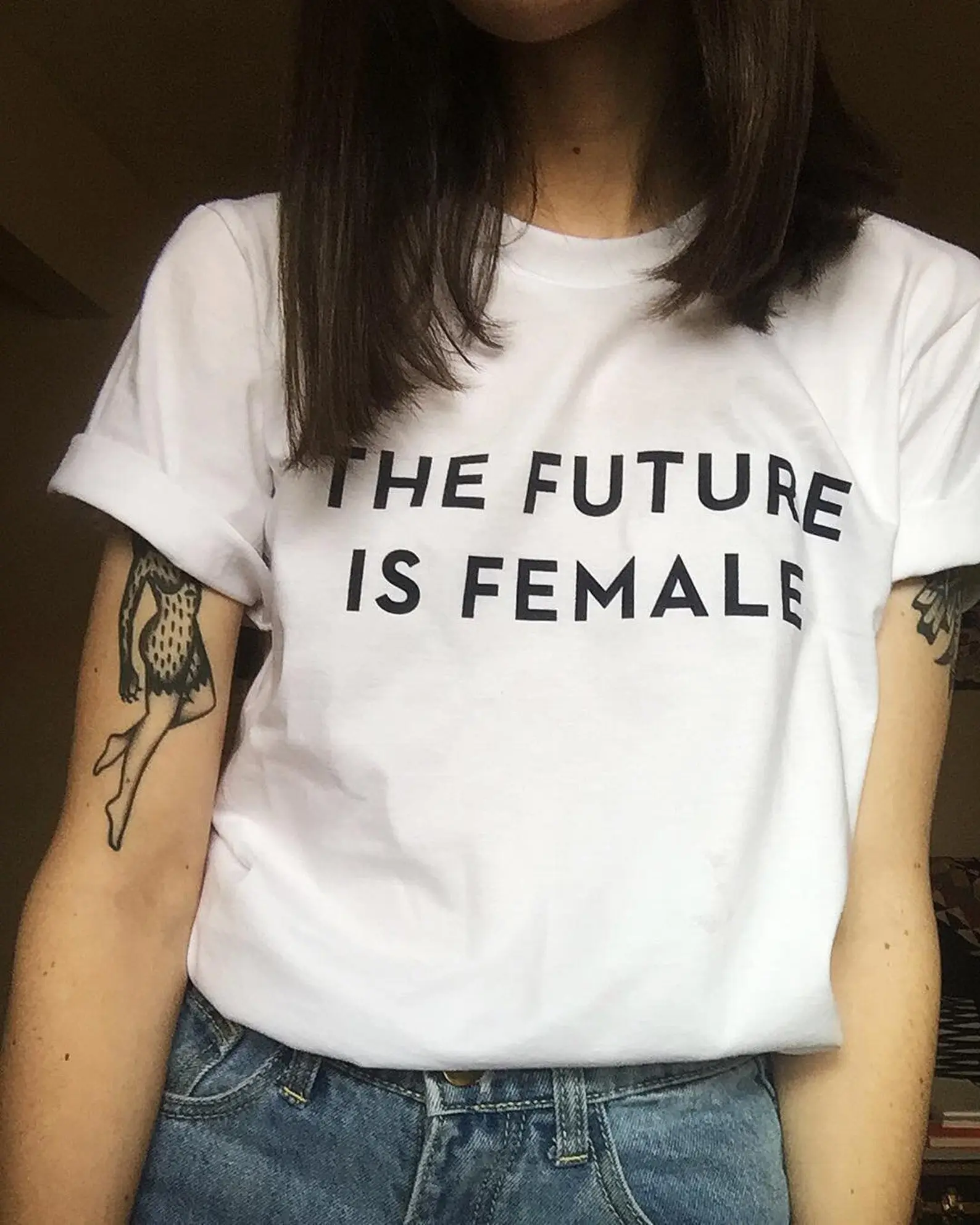 Unique Gift - The Future is Female T-shirt, Unique Feminism Handmade Clothing - Womens Spring Vacation Clothing - Tops & Tees