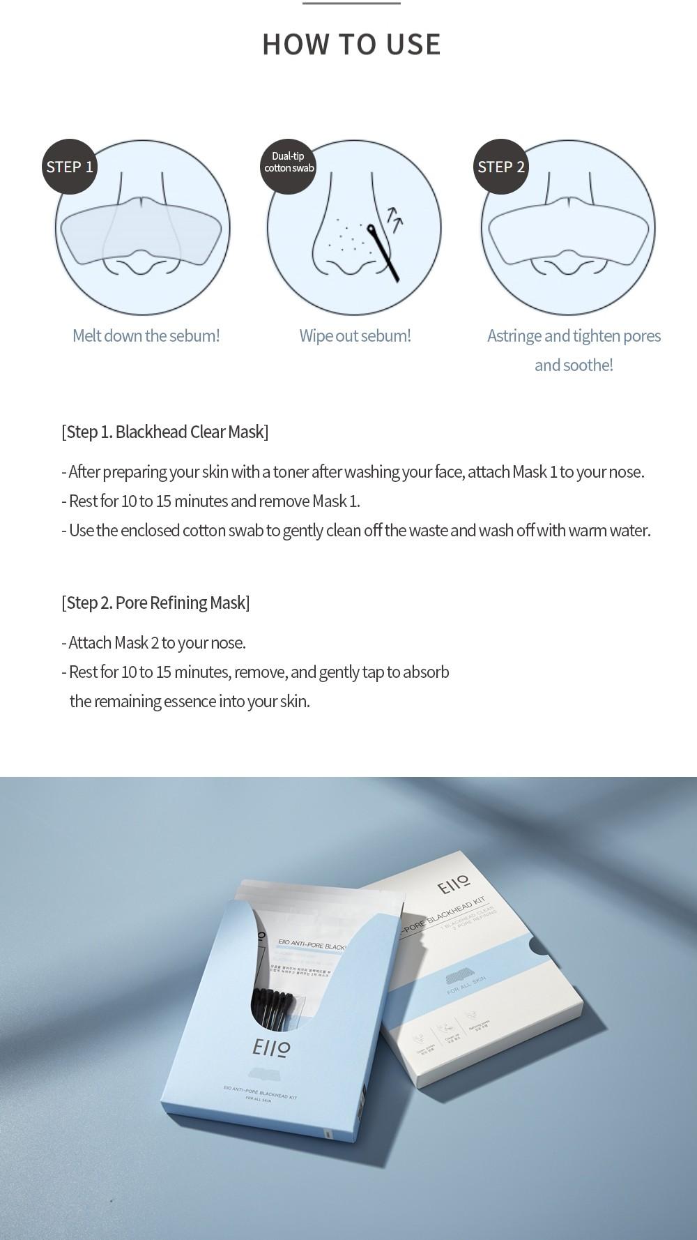 Korean Viral 2-Step Blackhead Remover Kit - EIIO Pore Melting Patch & Refining Mask for Smooth Nose - Gentle Non-Irritating Sebum Control & Pore Tightening Set Korean Viral 2-Step Blackhead Remover Kit - EIIO Pore Melting Patch & Refining Mask for Smooth Nose - Gentle Non-Irritating Sebum Control & Pore Tightening Set