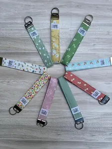 Floral Fabric Keychain Wristlet