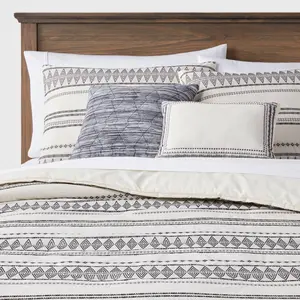 5pc Tatiana Global Woven Stripe Cotton Comforter Set - Threshold 5pc Tatiana Global Woven Stripe Cotton Comforter Set - Threshold