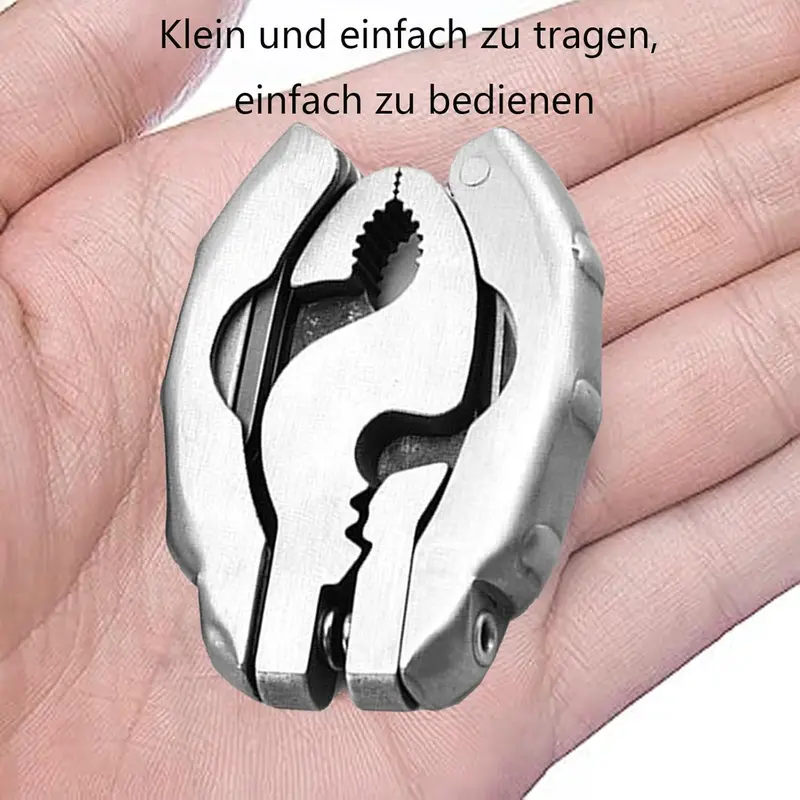 1 Piece Stainless 9-in-1 Multi-Tool Keychain Kit, Stainless Hand Tool with Folding Chain, Screwdriver and Pliers, Hardware Pocket Accessory for Outdoor Use, Tool Accessories