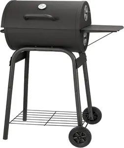 Barrel Barbecue Charcoal Grill: Premium Spacious Outdoor BBQ Grill with Side Table - Ideal for Patio Cooking Backyard Grilling Camping Picnics Tailgating Parties
