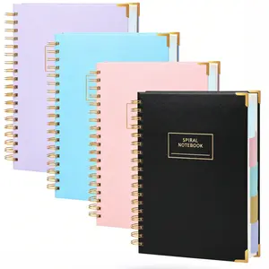 CAGIE 5-Subject Hardcover Spiral Notebook with Tabs, B5 College Ruled Lined Journal for School, Work, Note-Taking, Students & Women