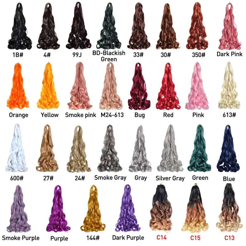 Loose Wave Spiral Curl Braids Synthetic Hair French Curls Braiding Hair Extensions High Temperature Pre Stretched Hair