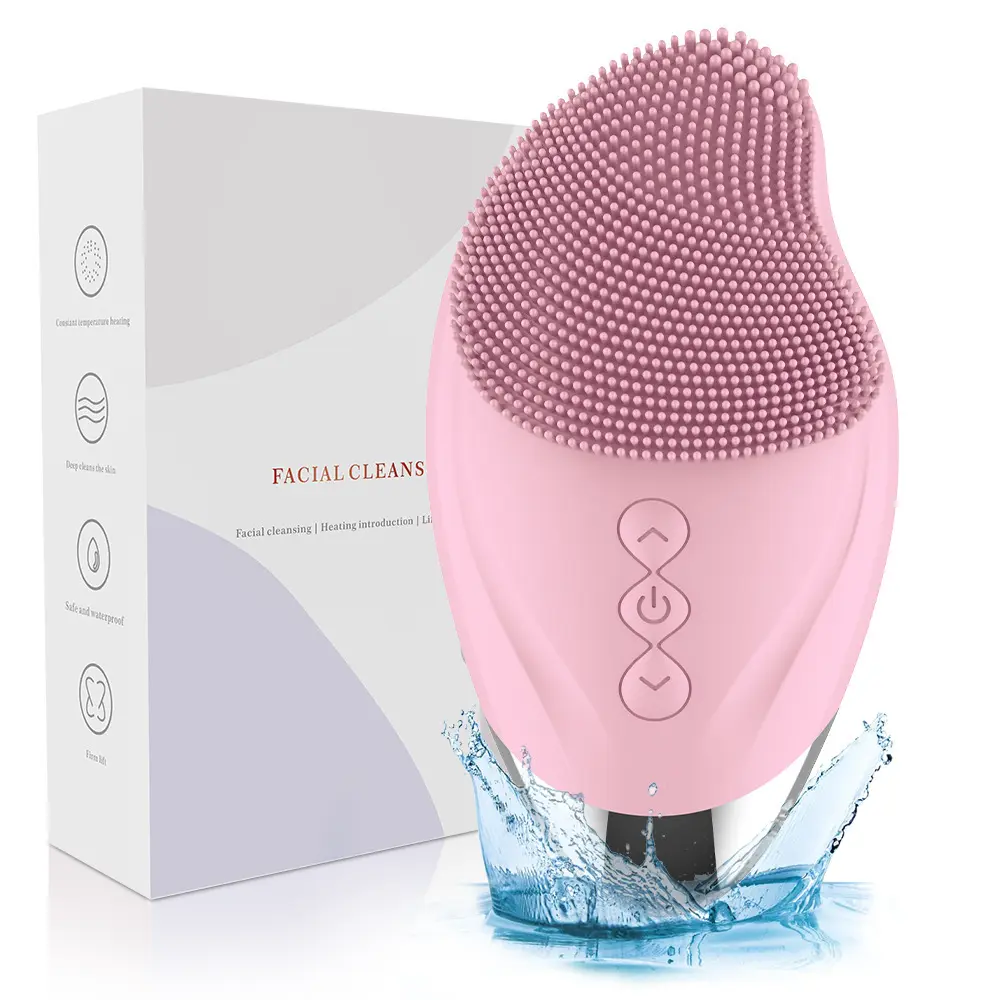 Rechargeable Silicone Facial Cleansing Brush, Battery-Powered Electric Face Scrubber for Women – Compact Fit (11.6x6.2cm), Gentle Daily Cleaning & Massaging Facial Skin Care Tool for All Skin Types (3.4cm Depth)
