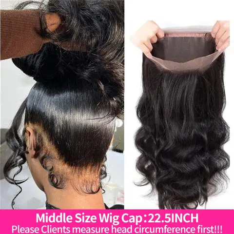 Women's BLING HAIR Brazilian Human Hair Silky Glueless Wig - 360 Frontal Lace, 180 Density, 13x4/13x6 HD Transparent Lace, 16/30/32in Body Wave, Party/Wedding Pick, Can Be Dyed Curled or Straightened
