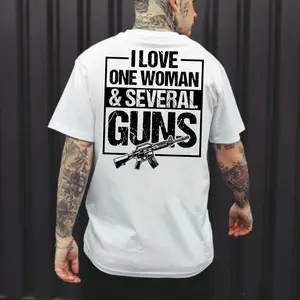 I Love One Woman and Several Guns Shirt – Pro 2A Patriotic Graphic T-Shirt for Men – Gun Lover Husband Hoodie