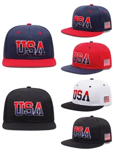 2026 New Hip Hop Hat USA Side Embroidered American Flag Baseball Hat Street Personalized Skateboarding Hat Outdoor Daily Life Commuter Sunshade Hat Unisex Flat Edge Hat Embroidered Caps, Snapback Cap