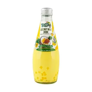 TOUCAN Korean Coconut Milk Drink with Coconut Jelly, Pineapple Flavor, 290ml - Refreshing Tropical Beverage Milky Gluten Free