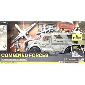 US Army Combined Forces Play Set, 14 Pieces, Working Missile Launchers (color varies)