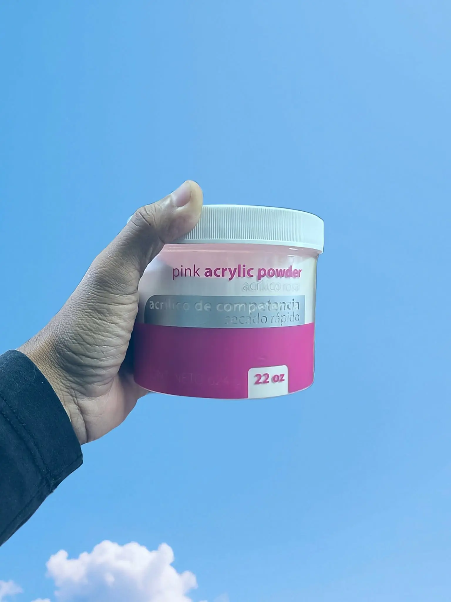 Nail Factory Vibrant Pink Acrylic Polymer Powder Canister - 22oz Reliable Base Formula, Long-Lasting Product for Professional Nail Art Enthusiasts, Specialized, Acrylic Powders, Single Canister, Nail Decoration