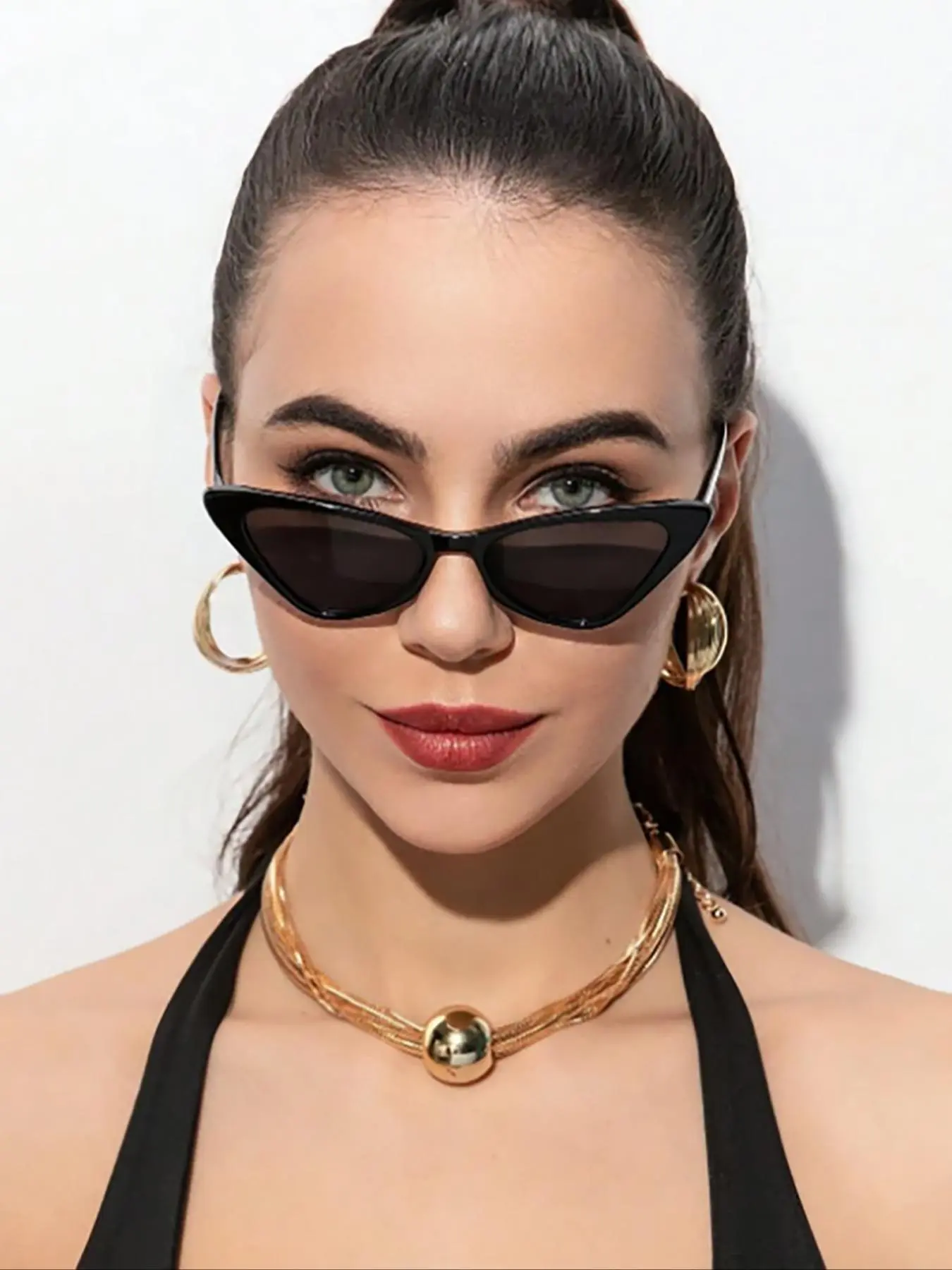 Women's Cat Eye Frame Glasses , Trendy Casual Tinted Lens Glasses for Everyday Use, Fashion Accessories for Outdoor Activities, All Seasons, Street Style Shades, Casual Style Eyewear, Casual Stylish Glasses