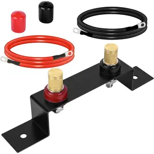 Heavy Duty Battery Relocation Jump Post Kit Remote Battery Terminals Charging Post with Bracket Cable Compatible with UTV ATV Car Trucks RV Tractor Boat