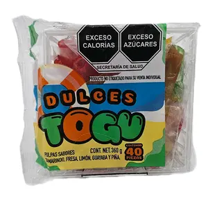 Dulces Togu Pulpas frutales - Fruit pulp with Tamarind, Strawberry, Lime, Guava and Pineapple Flavors - Candy