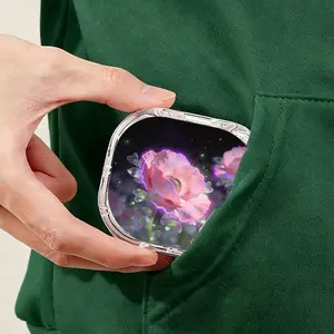 Neon Pink Poppy Print Portable Tea Bag Storage Box, Mini Lightweight Tea Bag Organizer, Pocket Friendly, Dustproof Moisture Resistant for Travel & Work