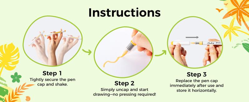 Ohuhu Acrylic Paint Markers Direct Liquid: 24 Colors - Flexible Brush Tip Acrylic Markers High Opacity Paint Pens - Direct Liquid - Waterproof Lightfast for Rock Easter Eggs Wood - Nahuku Series of Ohuhuart