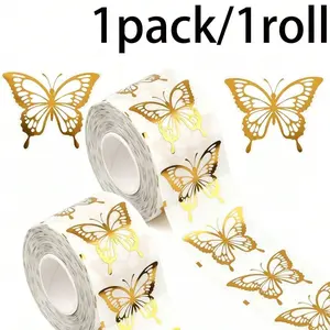 Butterfly Sticker Roll, Pre-Cut Easy Tear Decorative Stickers, Gift Packaging Handbook Album Diary Decoration, Wedding Party Stickers