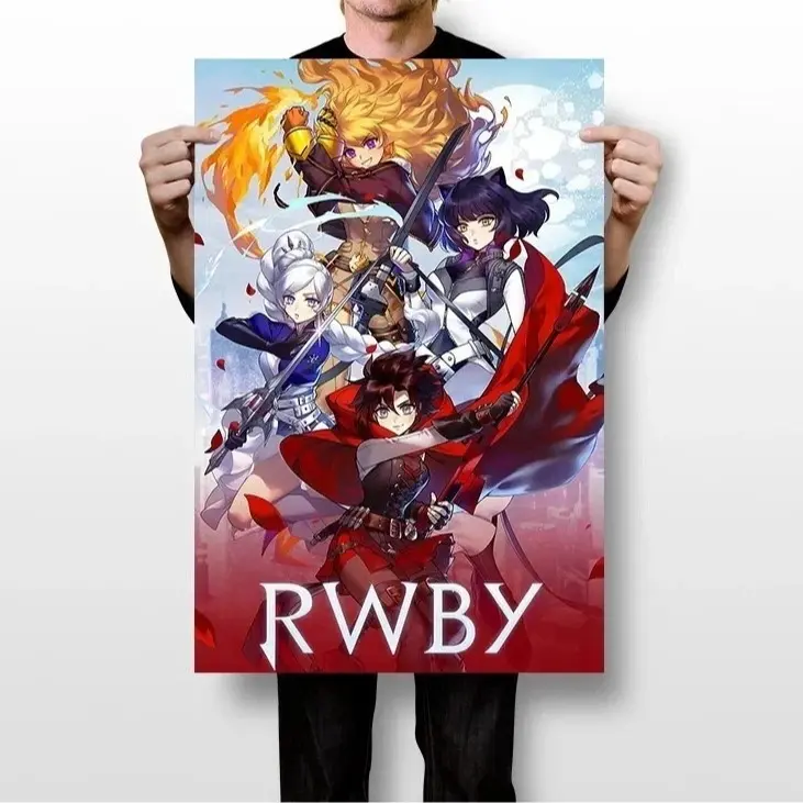 RWBY Anime Team Ruby Fantasy Action Characters Glossy Decorative Paper Wall Art Poster