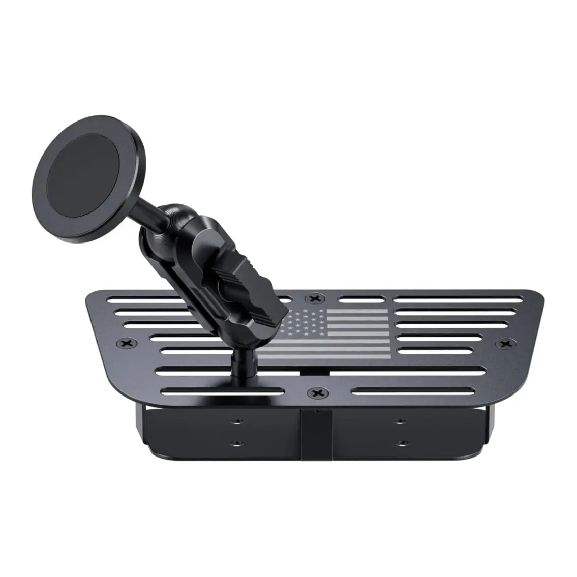 [SummerFinds][DealsForYouDays]Stainless Steel Phone Mount for 2011-2017 Wrangler JK JKU Magnetic&Clamp Dual Heads All-Metal Shakeproof Original America Flag Design OEM Screws Dash Mount Install