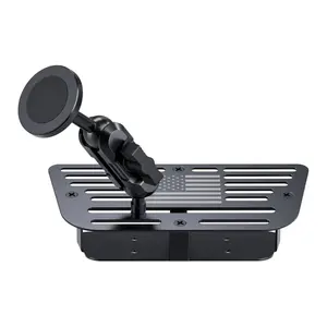 Stainless Steel Phone Mount for 2011-2017 Wrangler JK JKU Magnetic&Clamp Dual Heads All-Metal Shakeproof Original America Flag Design OEM Screws Dash Mount Install