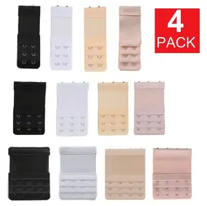 4Pcs Adjustable Bra Extender 2/3/4 Hooks with Elastic Underwear Strap Extension