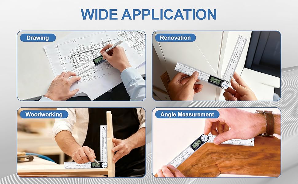Digital Angle Finder Protractor, 3rd Generation Quick Display Angle Gauge Ruler, 7-Inch (200mm) Professional Measuring Tool for Woodworking, Carpentry, and Construction
