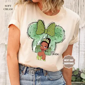 Youth and Adult Magic Kingdom Princess Tiana Castle Shirt, Magic Kingdom Character Shirt, Princess Girl Shirt, Minnie Ears Tee, Watercolor Princess, Tiana Princess Shirt , Youth clothes