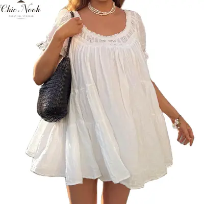 Short White Flowy Dress - TikTok Shop Short White Flowy Dress - TikTok Shop