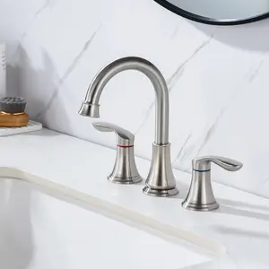 Widespread Faucet 2-handle Bathroom Faucet with Drain Assembly RX83001BN