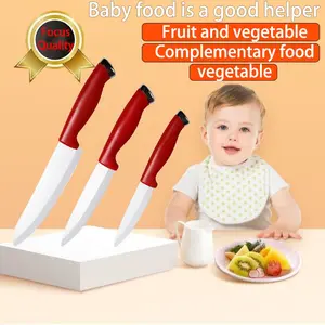 3-piece set of ceramic knives, small kitchen knives, fruit knives, household chef knives, baby food cutting board knives, professional kitchen cooking ceramic knives with knife covers