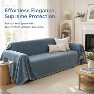 Soft Neutral Sofa Cover, Pet-Friendly & Machine Washable Couch Throw for Living Room Decor, Haze blue Aesthetic Home Essential