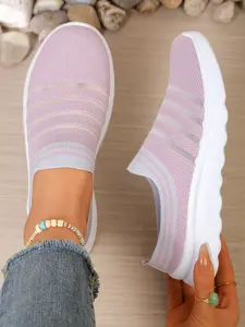 Women's Breathable Comfort Slip-On Half Slippers, Casual Textile Shoes, Soft Sole Anti-Slip Outdoor Wear, Multiple Colors Available, Footwear