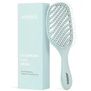 AIMIKE Detangling Hair Brush, Wet Dry Vented Detangler Brush with Soft Bristles, Gentle Detangler for Fine & Thin Hair, Easy-clean Vent Hairbrush for Women and Kids
