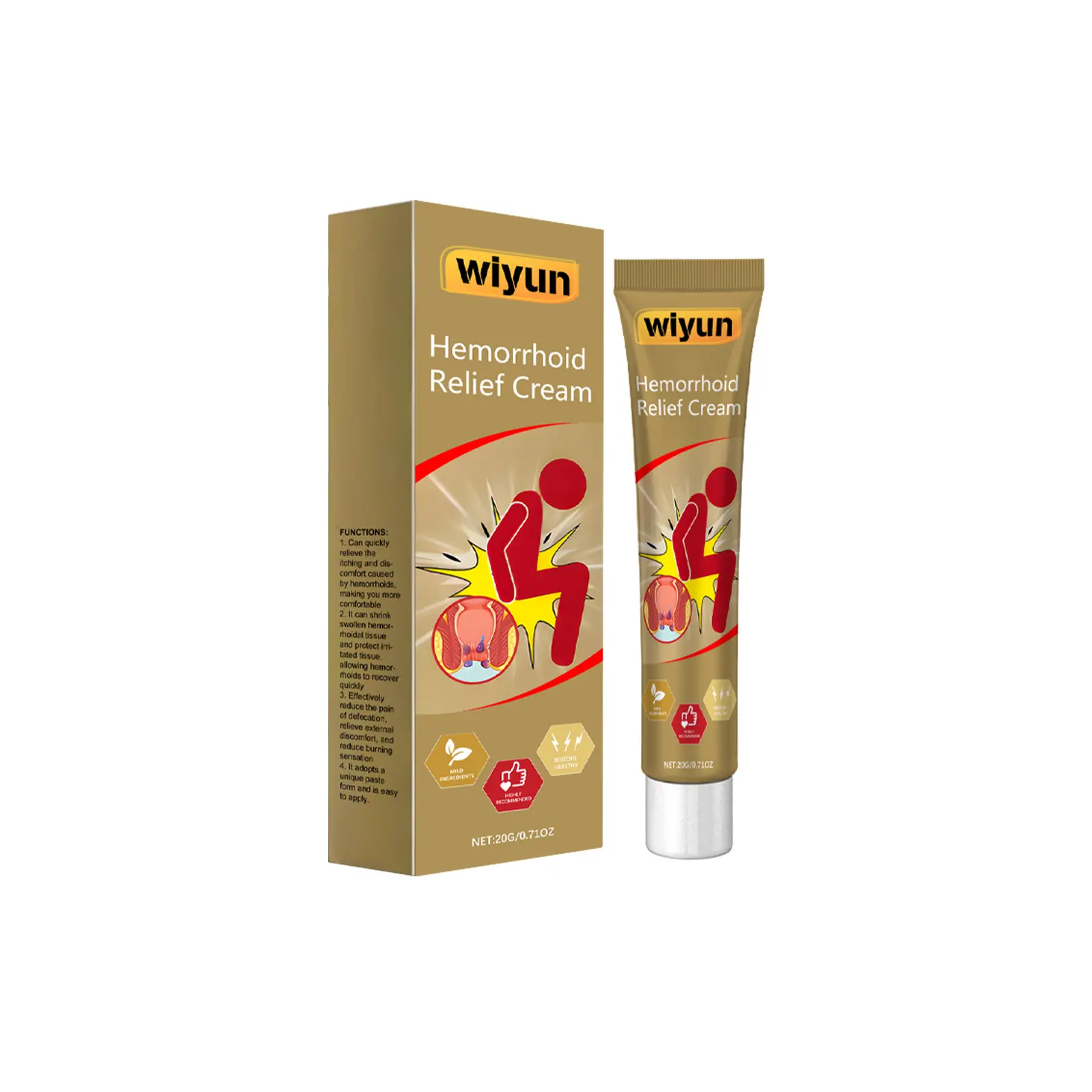 Herbal Hemorrhoid Body Cream, Relieves Pain, Swelling & Discomfort Gentle Formula Hemorrhoid Ointment