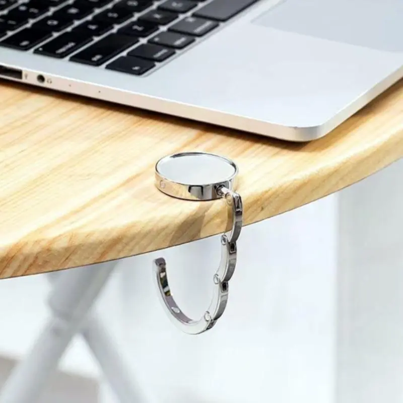 Portable Foldable Bag Hook, Folding, 1 Count Round Bag Hook, Bag Hanger Holder for Home Office, Home Organizer for Bag, Clothes, Key, Earphone, Foldable Purse Hook, Bag Accessory