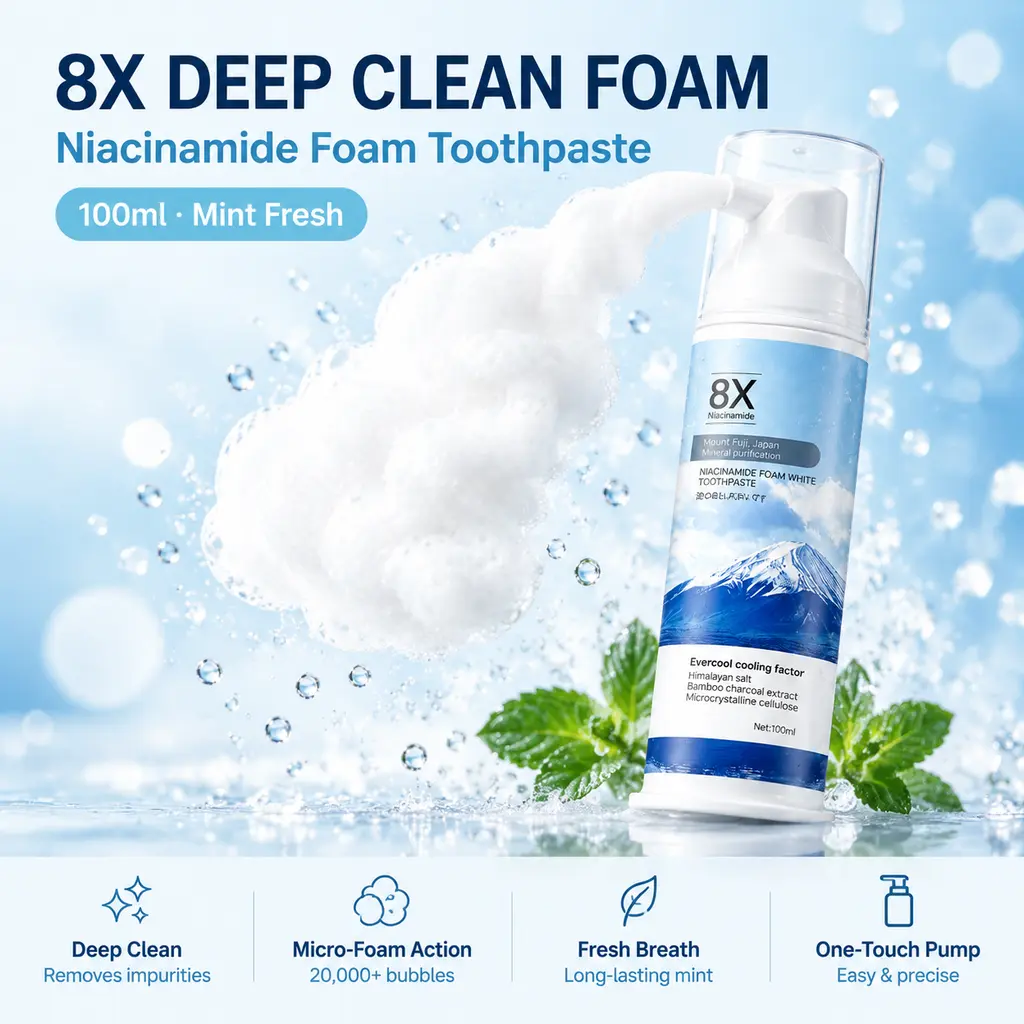 8x Niacinamide & Bamboo Charcoal: Stain removal, gentle deep cleansing, and polishing (100ml)-MAX