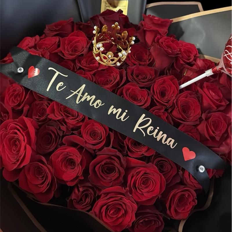 MIAMI ONLY - 60 Red Roses Bouquet with message - FREE DELIVERY