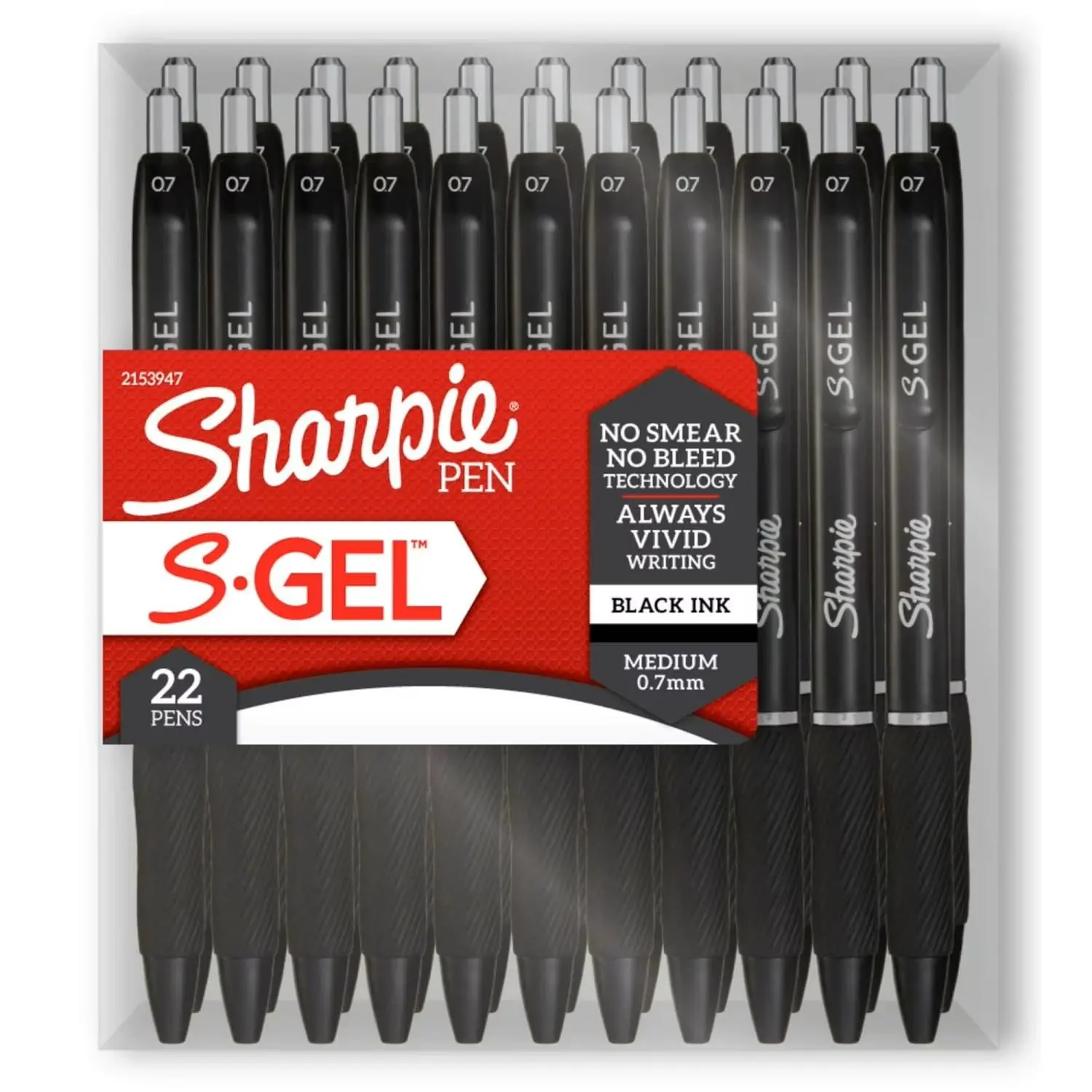 Sharpie S-Gel Pens - Fine Point (0.5mm), Black Ink, 12-Count, Rubber Grip, 95% Reliability, All Seasons, No Bleed Technology, Smoother Bolder Cleaner Quicker Drying, Comfortable Writing Experience, Ideal for Home Journaling & College Arts Supplies