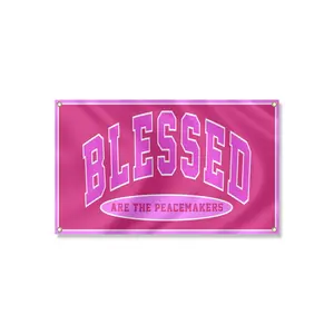 Blessed are the Peacemakers Flag 3x5 Feet Christian Bible Verse Indoor Use with Buttons for Easy Hanging Bedroom Dorm Office Decor
