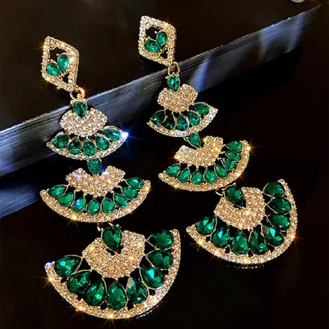 Vintage Teardrop Earrings, Fashionable Earrings, Elegant Artificial Crystal Decorated Dangle Earrings for Women, Fashion Jewelry for Party, Daily Decor, Trendy All-match & Exquisite Jewelry for Birthday Gift, Earrings Dangling