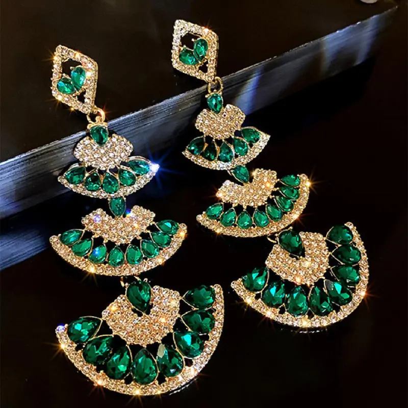 Vintage Teardrop Earrings, Fashionable Earrings, Elegant Artificial Crystal Decorated Dangle Earrings for Women, Fashion Jewelry for Party, Daily Decor, Trendy All-match & Exquisite Jewelry for Birthday Gift, Earrings Dangling