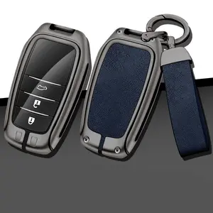 Zinc Alloy Leather Car key Cover For Toyota CHR Hilux Fortuner Land Cruiser 200 Camry Corolla Crown RAV4 Highland Car KEY Accessories, birthday Gift, Car Key Holder, Car Key Protector