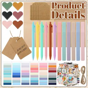 135 Pcs Book Annotation Kit Aesthetic Pencil Case Bag 12 Highlighter 11 Gel Pen 1 Marker 300 Sheet Transparent Sticky Notes Pad 2640 Index Stickers Bible Study Supplies