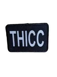 Thicc girls meme funny text 2"x3" morale patch with hook and loop backing